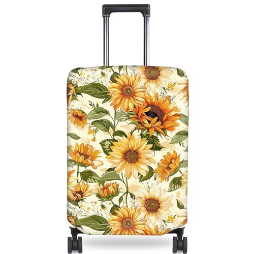 Travel Luggage Cover, Luggage Covers for Suitcase TSA Approved, Washable Suitcase Protector Fits 29-30 Inch Luggage, Pattern Of Sunflowers
