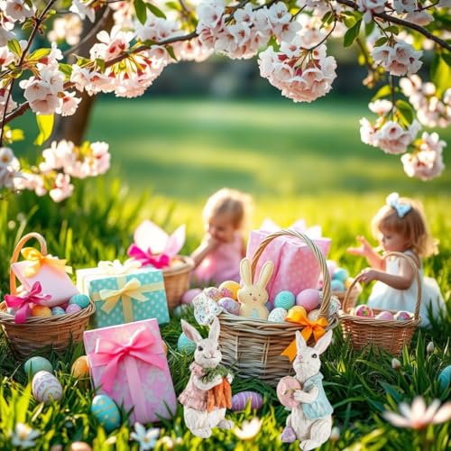 25% Off Hand-Painted Easter Bunny Figurines Set of 2