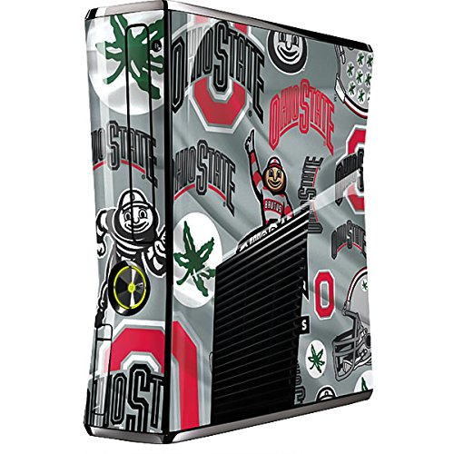 Skinit Decal Gaming Skin Compatible with Xbox 360 Slim (2010) - Officially Licensed Ohio State University Ohio State Pattern Design