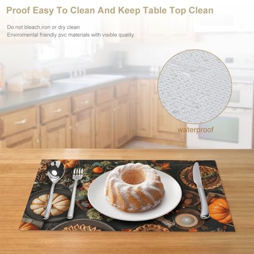 Sets de table de cuisine dinde pour repas de fête en extérieur