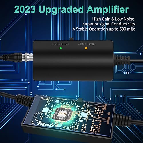 2023 Newest Amplified TV Antenna,680 Miles Range Indoor/Outdoor Antenna for Smart TV and All Older TV\'s,Digital TV Antenna with Thick Coaxial Cable&Amplifier Signal Booster
