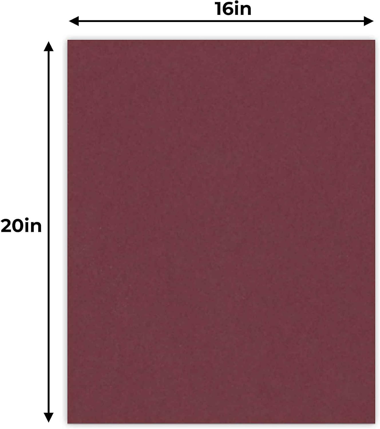 CountryArtHouse Maroon Acid Free 16x20 Backing Board - Uncut Photo Mat Board - 1 Sheet