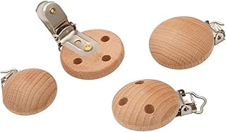 SECFOU 10 Pçs Porta-Mordedor Crianças Clipes De Chupeta DIY Suprimentos Clipe De Chupeta De Madeira Clipe De Chupeta Redondo Clipes De Suspensório De Chupeta De Madeira Apaziguar