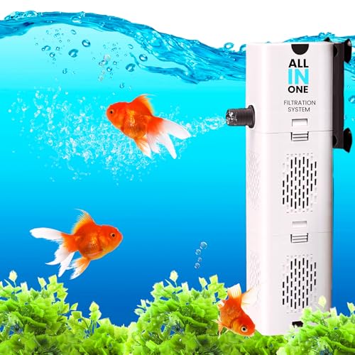 Image of BURAQ XQP-500F | 6W | Ultra-Quiet Aquarium Filter, Ultra-Quiet Submersible Pump, 500 L /H High-Flow Filtration System Upto 2 FT Fish Tanks