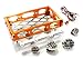 Integy RC Model C26597ORANGE Realistic 1/10 Scale Alloy Luggage Tray 97x116x29mm with 4 LED Spot Light Set