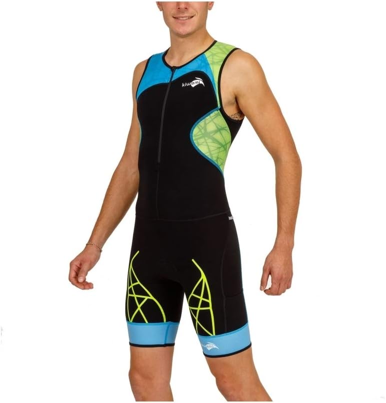 Kiwami Spider LD1 Trisuit - Tri Suits - Trisuits Triathlon - Black Blue Lime
