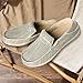 Mens Slip On Shoes, Canvas Mens Loafers with Arch Support, Orthopedic Mens Boat Shoes for Plantar Fasciitis, Indoor & Outdoor Walking Slippers Shoes for Pain Relief (8, Grey)
