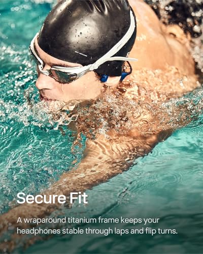 Image of SHOKZ OpenSwim - MP3 Waterproof Headphones for Swimming - Not Bluetooth Compatible - Built-in MP3 Player with Storage for 1200 Songs - Open-Ear Wireless Headphones, with Nose Clip and Earplug