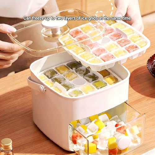 Bandeja para cubitos con tapa y recipiente, 48 cubos miniatura 5