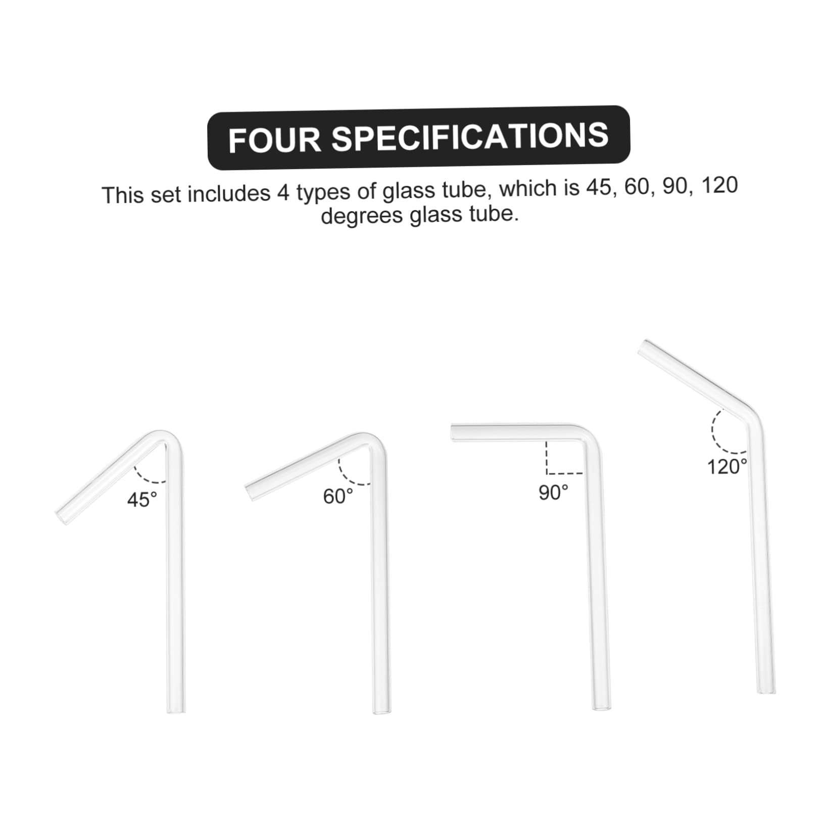 Set Da 40 Tubi Di Vetro Trasparenti a Gomito Per Esperimenti Chimici, Tubi Di Vetro Borosilicato Angoli 45°/60°/90°/120°, Strumenti Di Laboratorio Per Esperimenti Biologici e Chimici