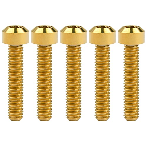 Image of Titanium Torx Square Head M6 x 10 15 20 25 30 35 40 45 50 60 65 70 80mm Screw Pack of 5 (Gold, M6x30mm)