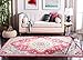 SAFAVIEH Madison Collection Area Rug - 8' x 10', Fuchsia & Blue, Boho Chic Medallion Distressed Design, Non-Shedding & Easy Care, Ideal for High Traffic Areas in Living Room, Bedroom (MAD473A)