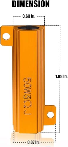 Miniatura 7 de Zone Tech 8 unidades de carga de resistencias ledes para direccional o para placa de auto de 50W 6Ohm ledes (soluciona el problema de luces