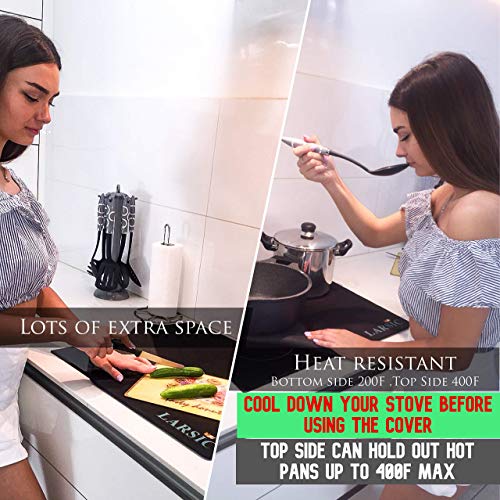 image for Larsic Stove Cover - Protects Electric Stove Washer Dryer Top. Anti-Sl