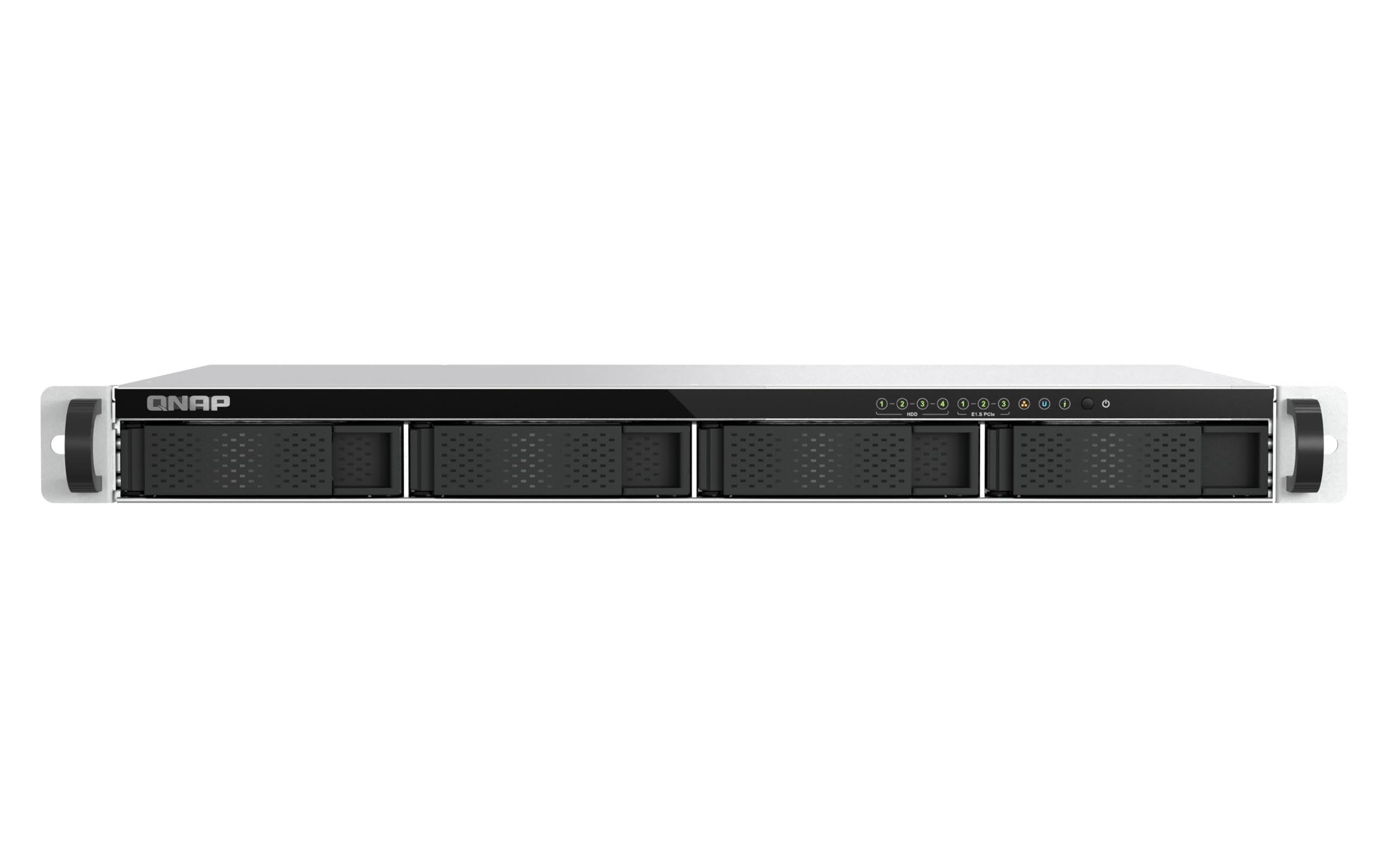 QNAP TS-h765eU-8G-US 1U Short-Depth 4-Bay NAS with 3 x E1.S/M.2 PCIe NVMe Slots