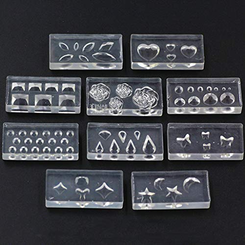 Molde Acrílico para Uñas, 10 Piezas DIY Silicona miniatura 5