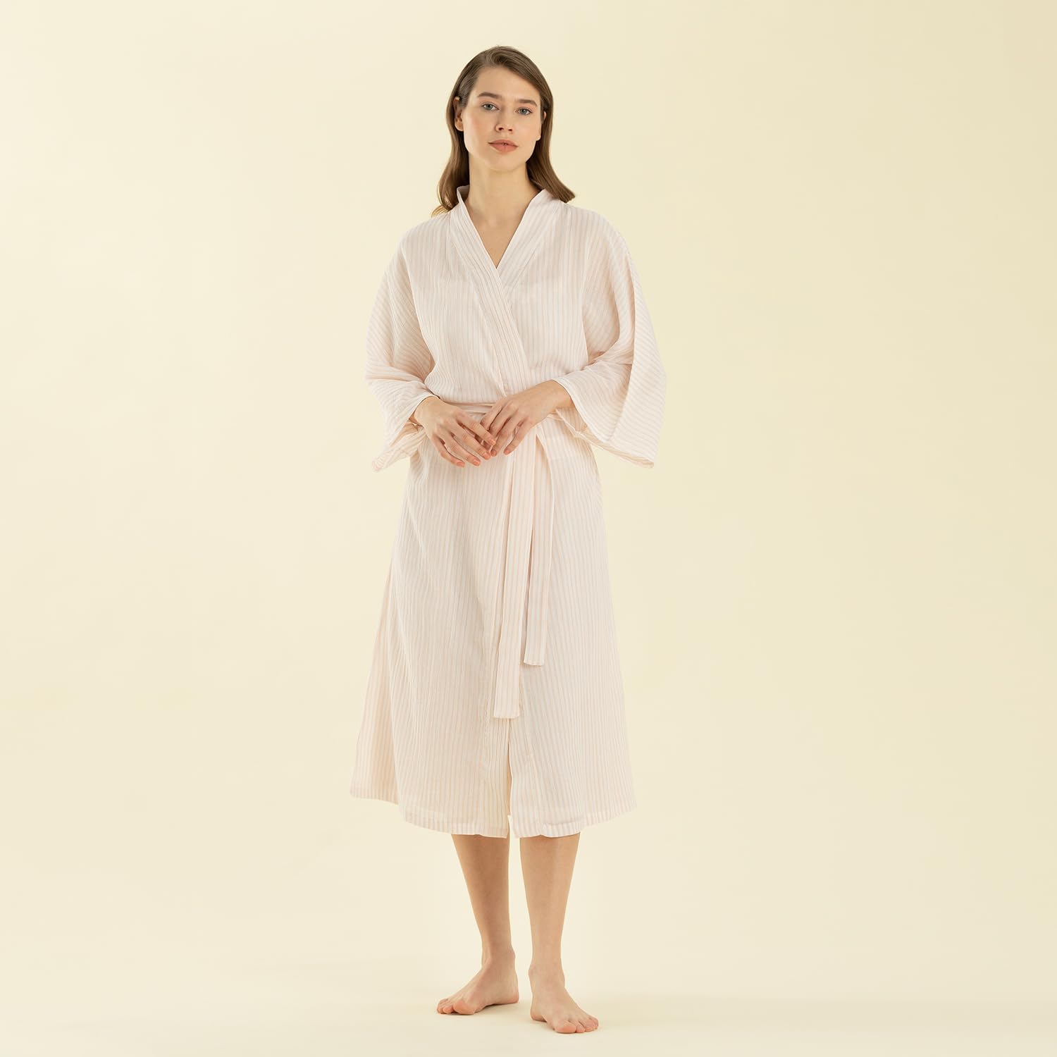 Chakra Elegant Sabahlık, Beyaz/Pembe