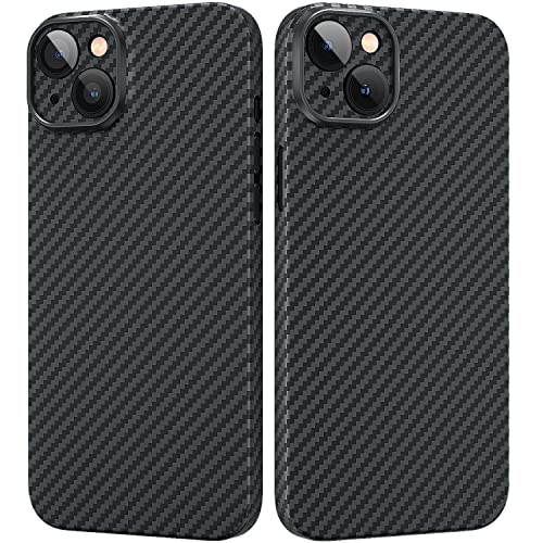 Coque fine pour iPhone 14 memumi anti-rayures en carbone noir