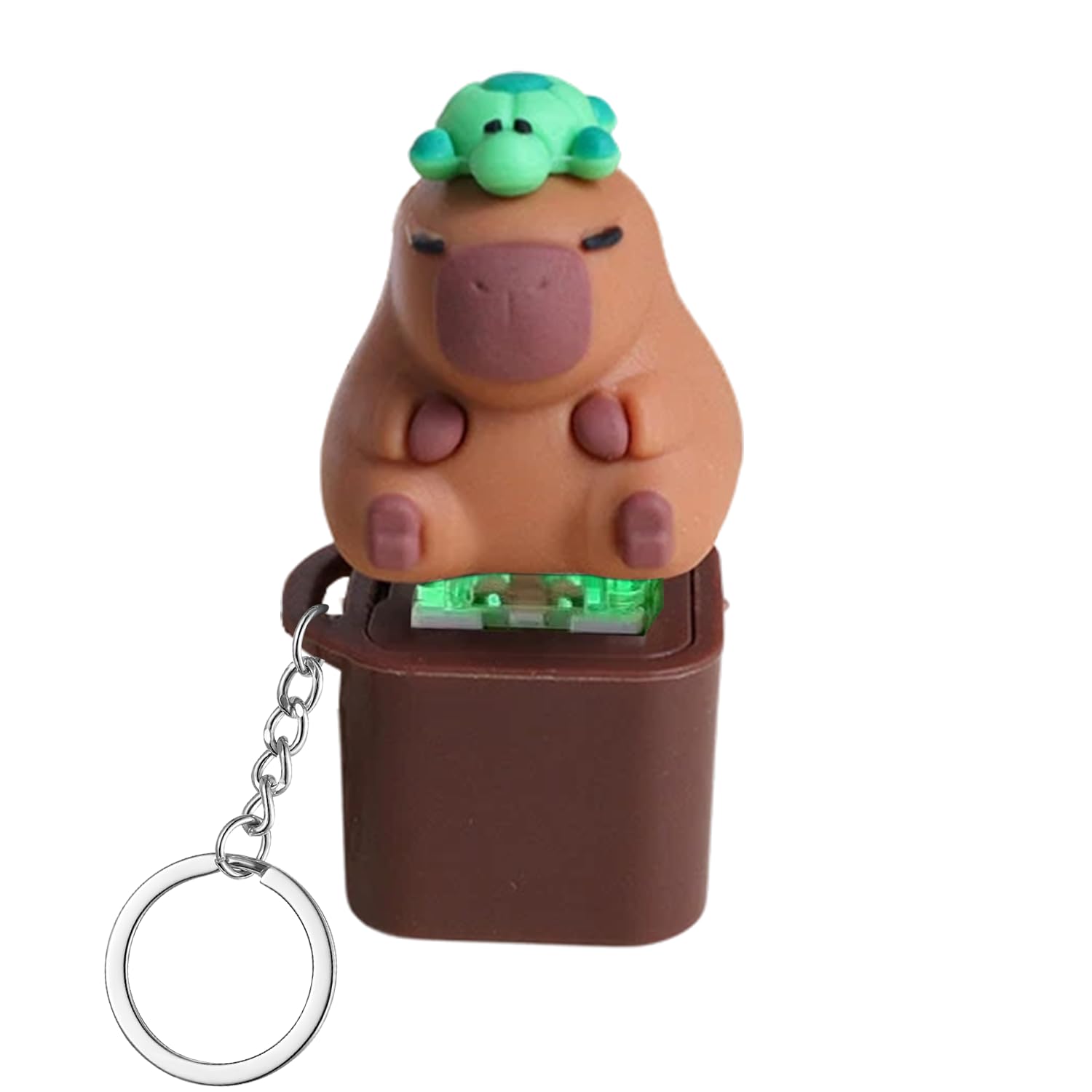 Nhemeylp Capybara Keyboard Fidget Toy with Light and Sound, Funny Button Quacking Key Board Clicker