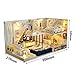 UniHobby DIY Dollhouse Kit with Furniture LED Light Dust Proof Cover 1:24 Scale DIY Miniature Dollhouse Kit Wooden House Toy