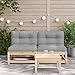 Homgoday Gartensofas ohne Armlehnen mit Kissen 2 STK. Massivholz Kiefer Outdoor Sofa Model838085