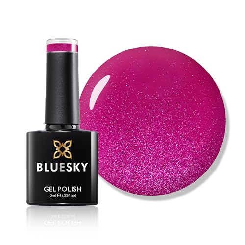 Bluesky Gel-Nagellack, Ecstasy Fuchsia, 80642, rosa, langlebig, splitterfest, 10 ml (Aushärtung unter UV-/LED-Lampe erforderlich)