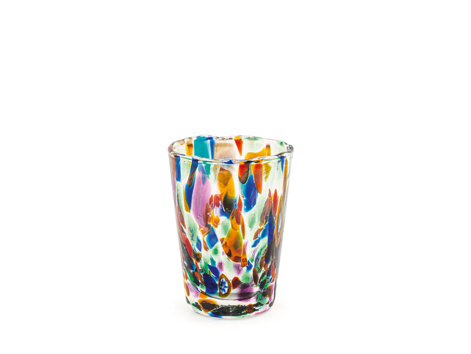 H&H Set 6 Bicchieri Veneziano In Vetro, Multicolore, Cl 5
