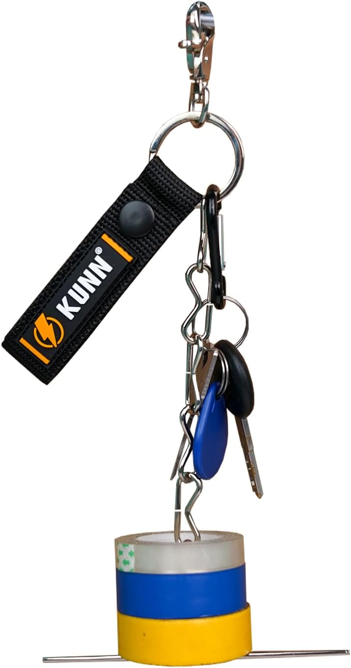 KUNN Electrical Tape Holder, Dual-Use Thong, Enhanced Fast Holder Chain for Tool Belt With Keyring, Snap Loop and Button
