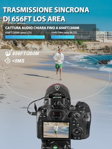 Moman Microfono Lavalier Wireless Professionale, C2X 2.4Ghz Microfoni Senza Fili Con Schermo Tft Per Fotocamera Reflex Videocamera Smartphone Laptop, Microfono-Lavalier-Wireless-Senza-Fili - 2