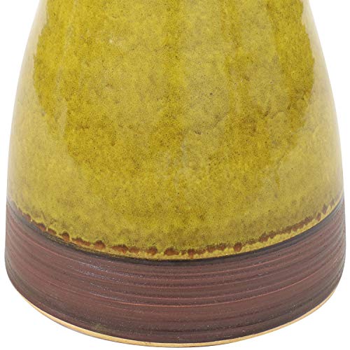 Sunnydaze Duo-Tone 21-Inch H Ceramic Bird Bath - High-Fired, Hand-Painted, Uv- And Frost-Resistant Finish - Cognac Yellow #TOP5