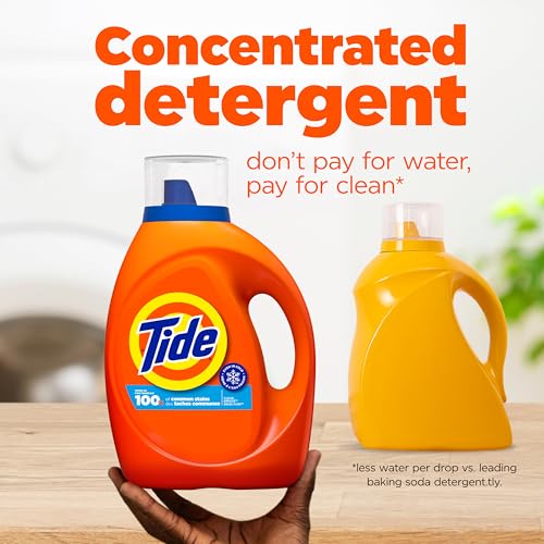 Image of Tide Laundry Detergent Liquid, Clean Breeze Scent, 48 Loads, 60 fl oz, Works on 100% of Common Stains