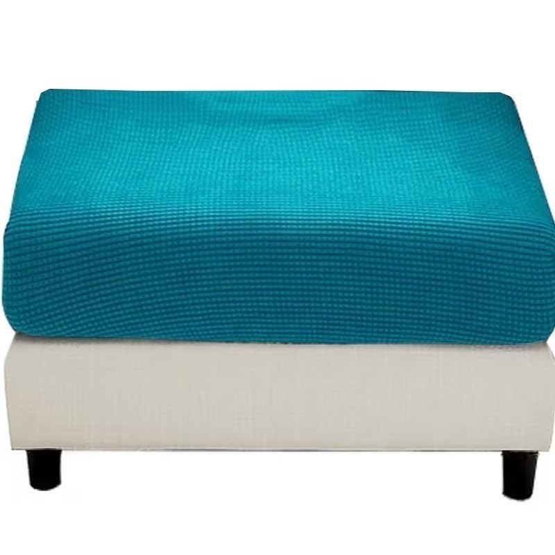 Stool Covers Square Rectangular Footstool Cover Stretch Ottoman Cover, Thicker Stretch Pouffe Cover Foot Stool Jacquard Velvet Slipcovers With Elastic Bottom, Machine Washable ( Color : #2 , Size : 15