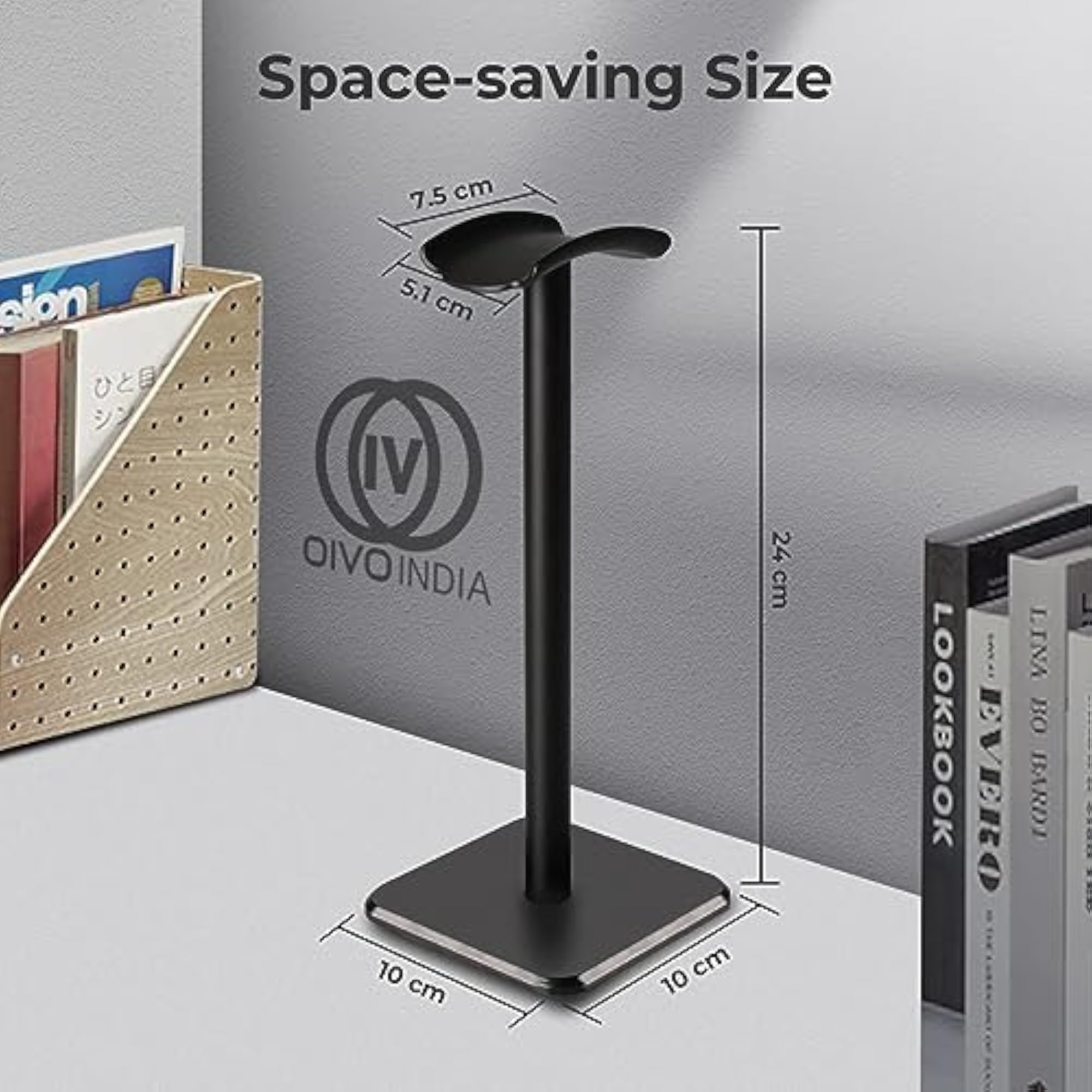 Headphone Stand with Aluminum Supporting Bar