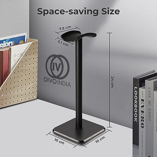 OIVO INDIA Headphone Stand Headset Holder with Aluminum Supporting Bar Flexible Headrest ABS Solid Base for All Headphones Sizes (Only Stand) - Image 5