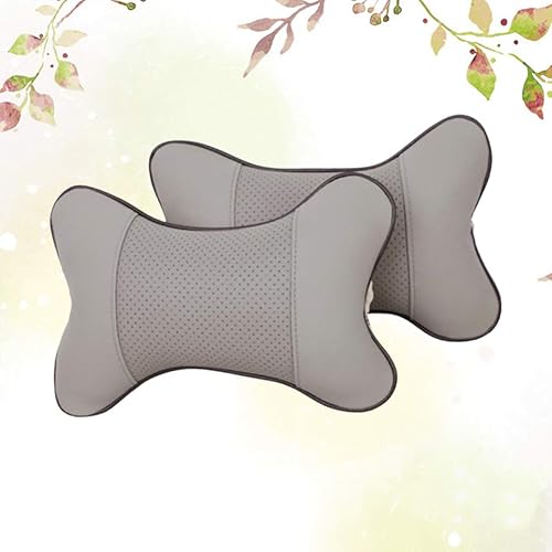 Miniatura 6 de EXCEART Almohada de descanso para el cuello del coche, 2 unidades, color gris, transpirable, para la cabeza, para relajarse, soporte para el cuello,