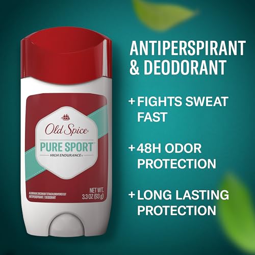 Image of Old Spice Antiperspirant Deodorant For Men, High Endurance, 24 /7 Sweat Defense & Odor Protection, 24 /7 Freshness & Lasting Scent, Pure Sport Scent, 3.3 oz (Pack of 3)