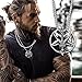 U7 Men Stainless Steel Round Inverted Pentagram Samael Lilith Baphomet Goat Pendant Sigil of Lucifer Satanic Symbol Necklace