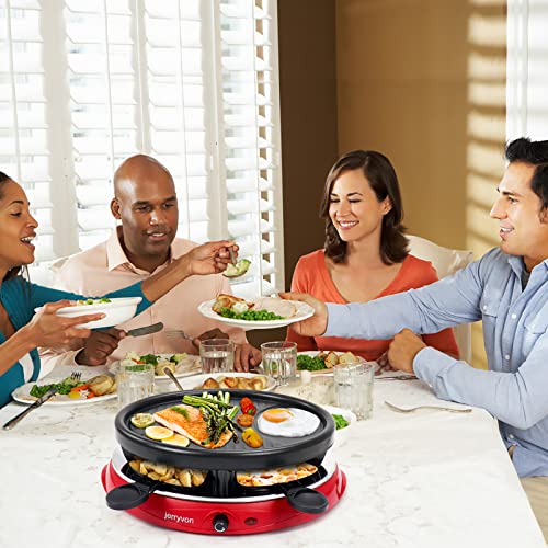 Raclette 4 Personen - Raclette Grill 4 pfännchen Raclette Geräte mit Antihaftbeschichteter Grillplatte und Raclette 4… – Bild 3