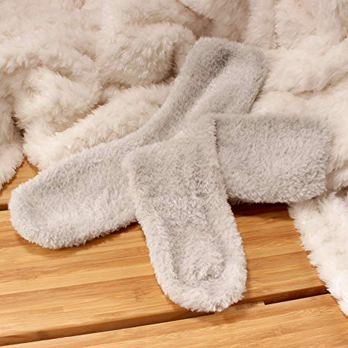Image of BambooMN Women's Super Soft and Cozy Feather Light Fuzzy Socks - Multiple Color Options - Two Sizes - Value Packs