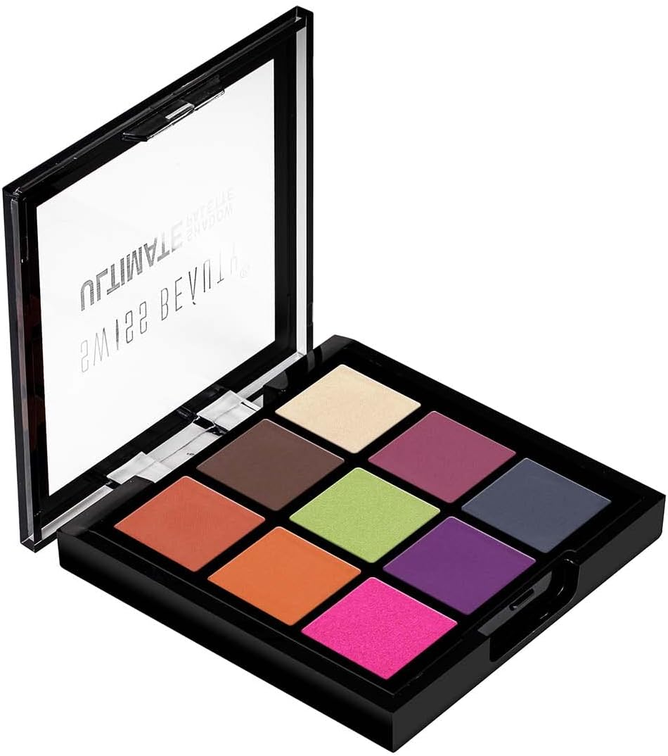 Swiss Beauty Ultimate 9 Color Eyeshadow Palette – Ultra Pigmented Matte & Shimmer Eye Makeup, Long-Lasting & Easy to Blend, 6G (Shade- Multicolor 08)