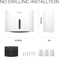Vista 7 de Dispensador de toallas de papel para montaje en pared, adhesivo sin perforación multiuso triuso C plegable dispensador de toallas de mano comercial
