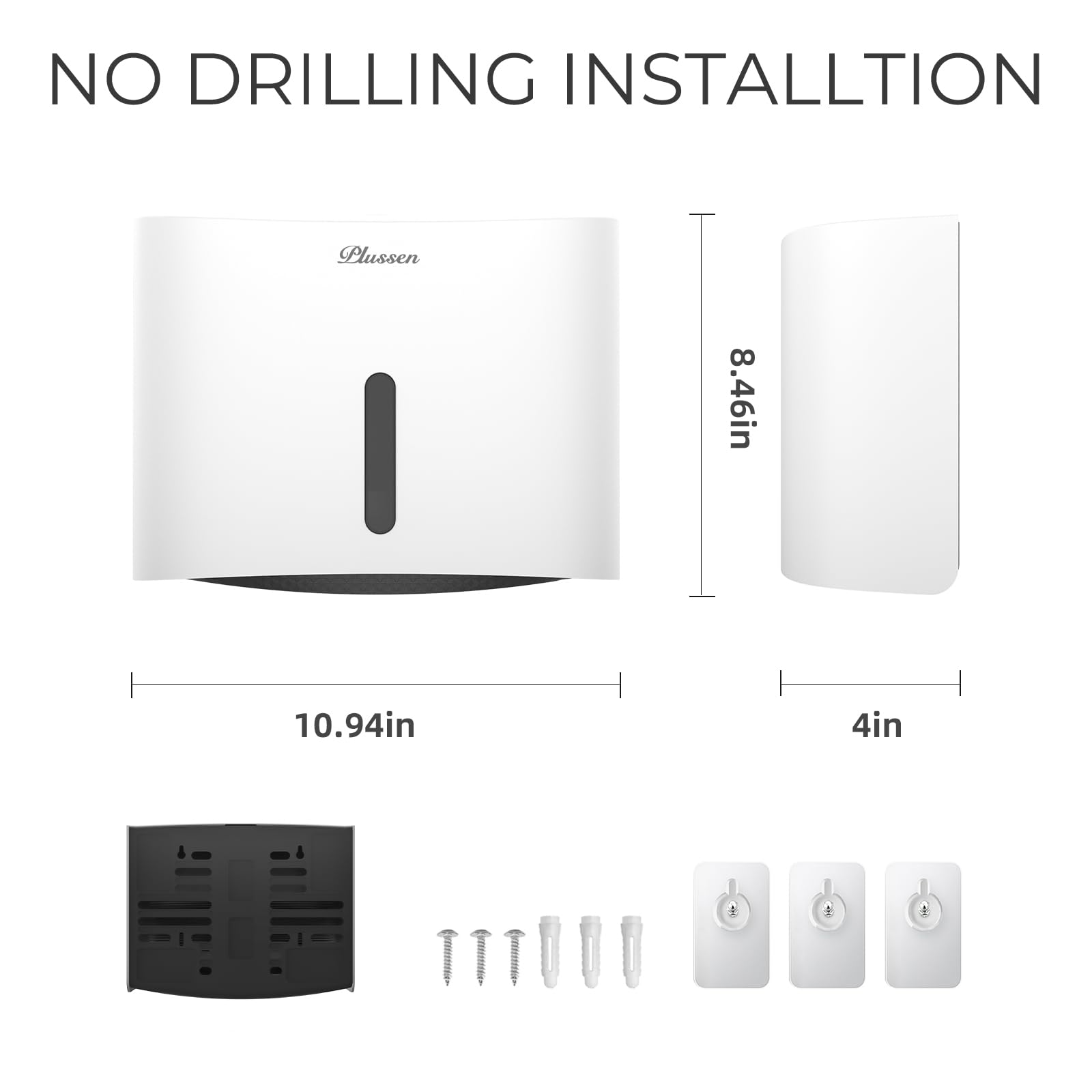 Dispenser Carta Asciugamani,dispenser salviette bagno da muro,Tovaglioli Piegati a Z ed Intercalati dispenser asciugamani carta,Può Contenere Fino A 200 Fogli (Bianco-pn6015)