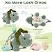 Karister Plush Dinosaur Stuffed Animals,Plush Toy for Girls and Boys,A Mommy Dinosaur with 3 Baby Dinosaurs,Triceratops, Stegosaurus and Diplodocus Gifts for Kids,Small Dino Plushies,17.6 Inch,Green
