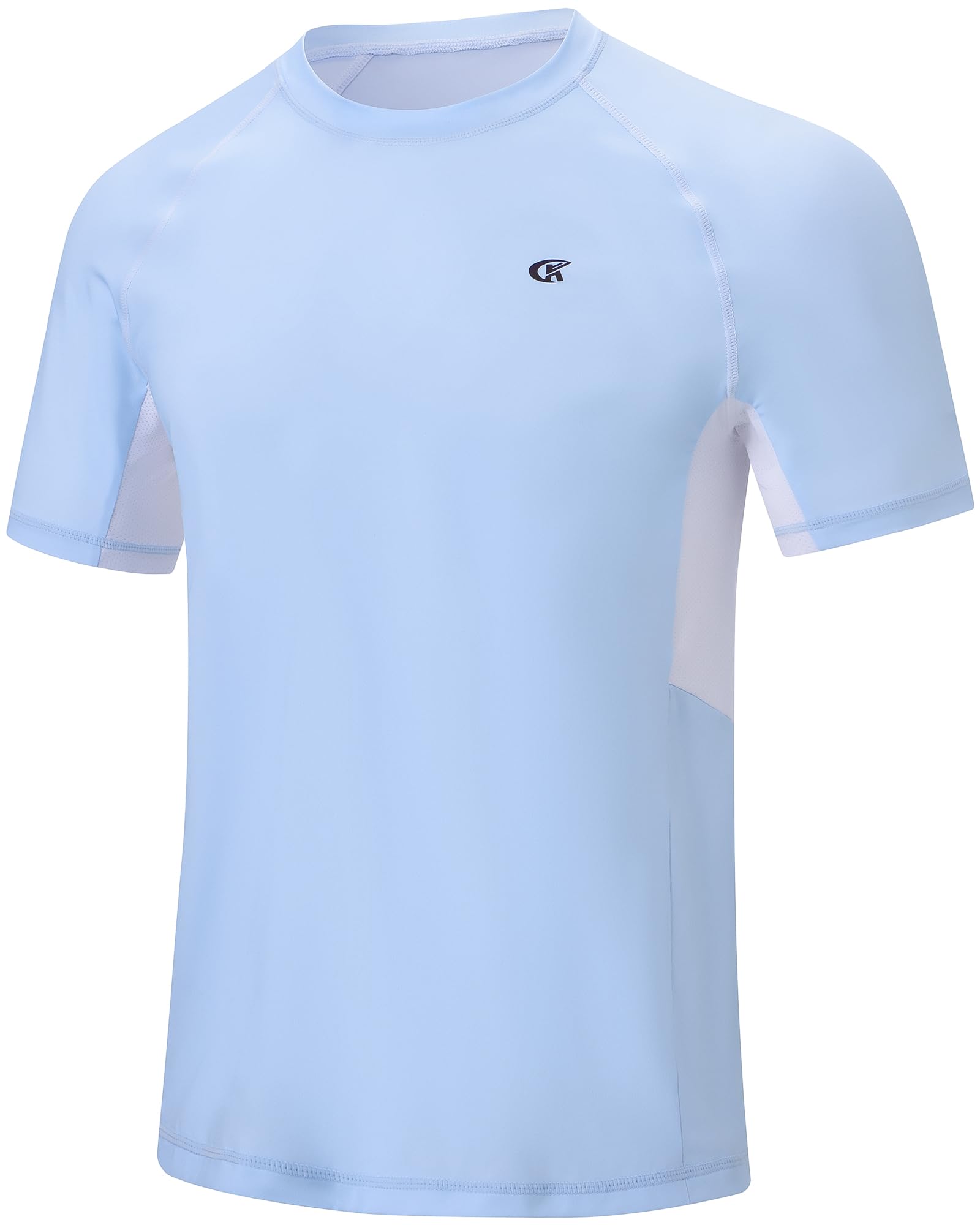 Huayuzh Herren UV Shirt Rashguard T-Shirt Schwimm Shirt Schnelltrocknend Leicht Atmungsaktiv Surfen Angeln Wandern Top