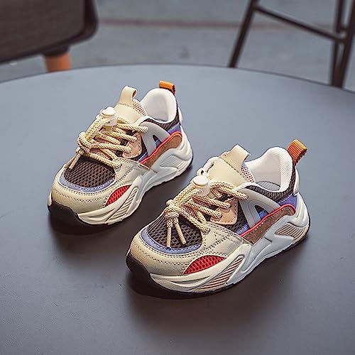 Chunky Sneakers for Toddler Kids Lace Up Sneakers Platform Comfortable Leather Casual Softy Sole Mesh Dad Shoes2