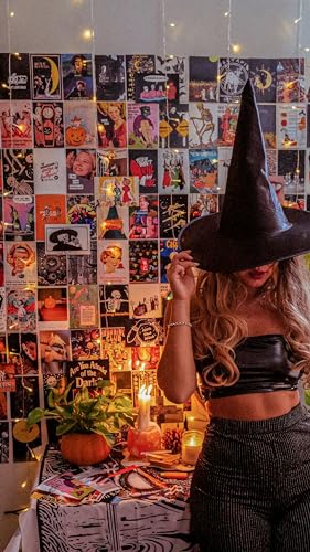 Image of Paper9store Pack Of 50 Aesthetic Wall Collage Kit - 4?6 Inches Self Adhesive Wall Posters For Bedroom, Living Room, Office A6 Size (Witchy)