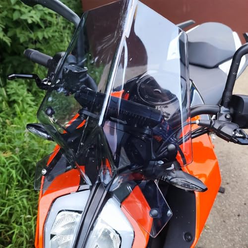 Midimttop Motorrad Windschutzscheibe Windschutz Visier Viser Frontverkleidung Replacement for Du&ke 125 DU&KE 390 2017 2018 2019 2021 2022 2023 2024 Duke125 duke390 (Leichter Rauch)