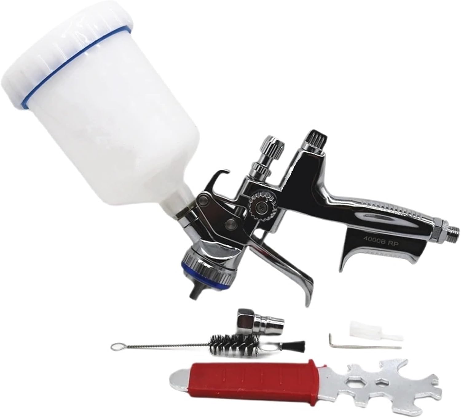 1pc 4000B Spray 1.3mm Stainless Steel Nozzle Atomization Professional Sprayer Paint Airbrush for Car(Silver RP4000BG)