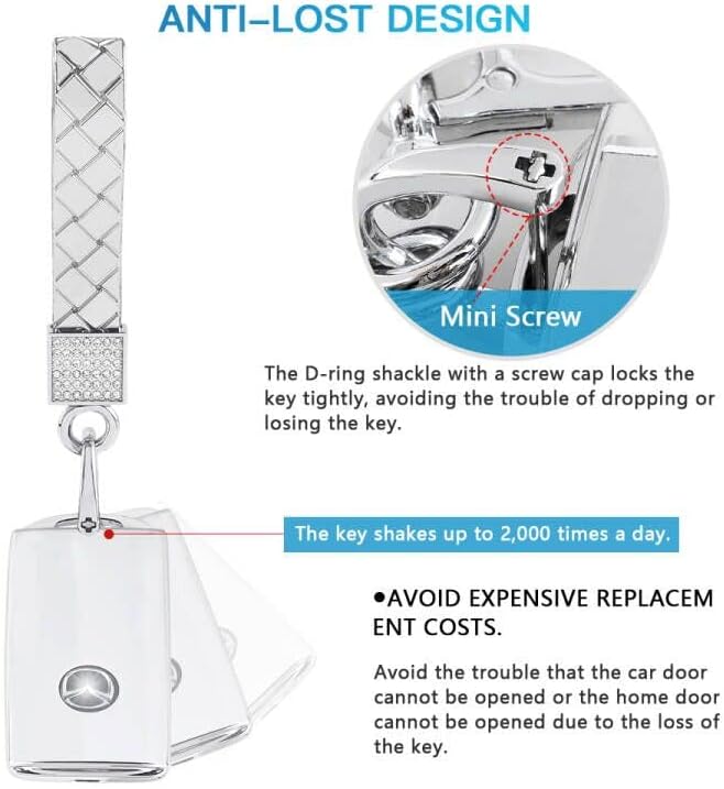 Miniatura 4 de 1797 Funda para llavero Mazda CX5 3 6 CX9 CX30 MX5 Miata Accesorios de coche Bling Llavero TPU Plata, plateado