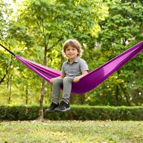 Image of Small Hammock, Camping Hammock with Mosquito Net, Lightweight Nylon Portable Hammock with 10ft Tree Straps,Hammocks for Travel Hiking Backpacking Beach Patio